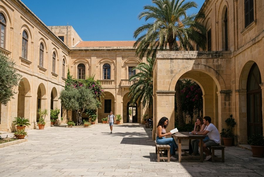 Students studying in Malta